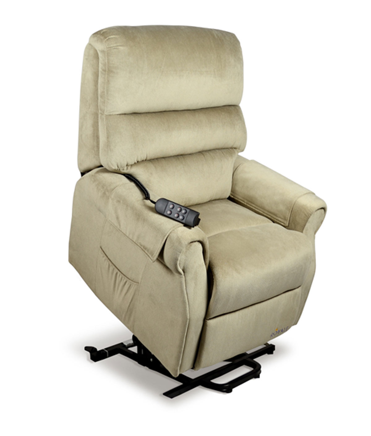 Royale’s Signature Mayfair recliner lift chair made from High Quality Custom Soft Angora Fabrics features class in any setting and home décor.