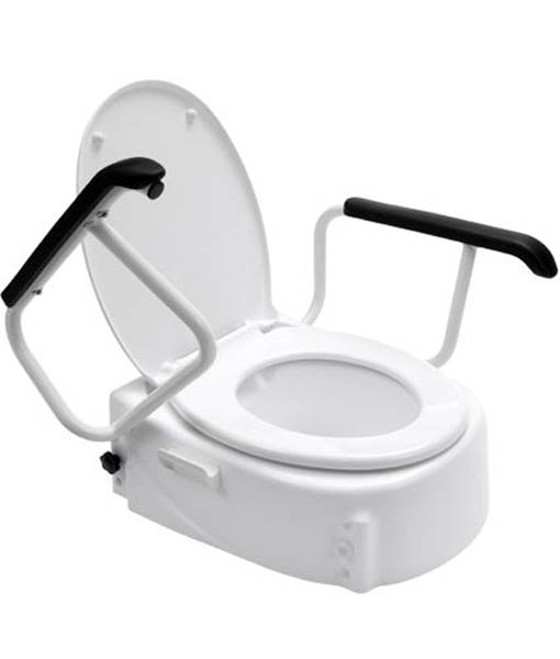 Raised Toilet Seat - Swing Back Arms 1