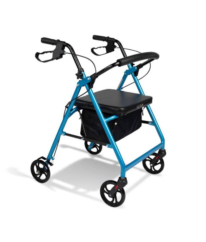 Hero Medical 4-Wheeled Mobility Walker - Walking Frame with Rollator 1