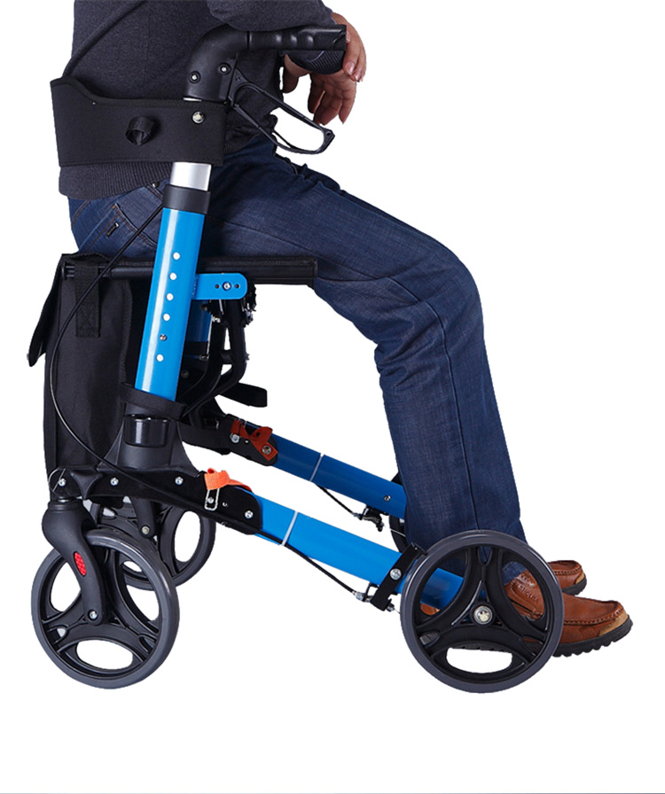 folding travel walker with seat